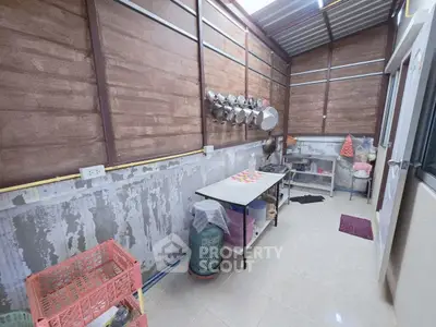 Spacious storage area with ample shelving and natural light