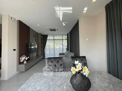 Modern living room with elegant decor and natural light