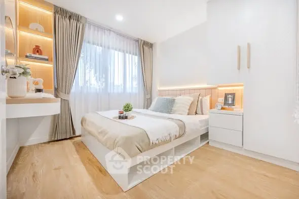 Modern and cozy bedroom with elegant decor and natural light