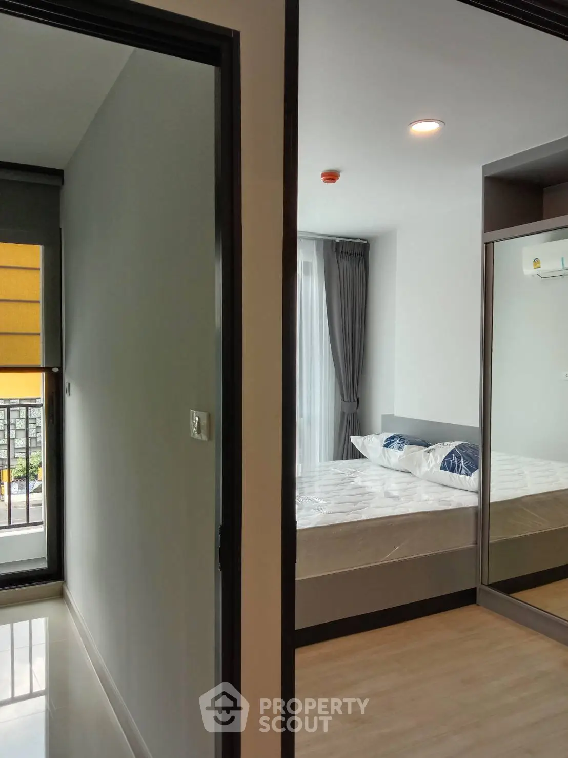 Modern bedroom with stylish decor and cozy ambiance