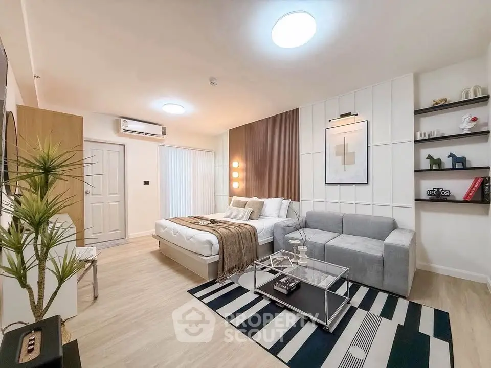 Modern studio apartment with stylish decor and cozy ambiance