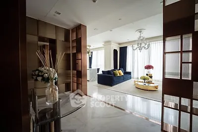 Luxurious modern living room with elegant decor and spacious layout