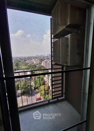 Charming balcony with city view, perfect for relaxation and enjoying the skyline.