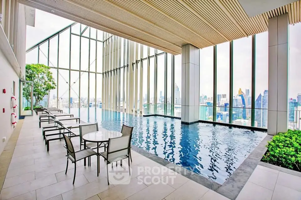 Luxurious rooftop pool with stunning city views and modern design