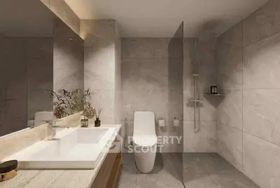 Luxurious modern bathroom with sleek design and elegant fixtures