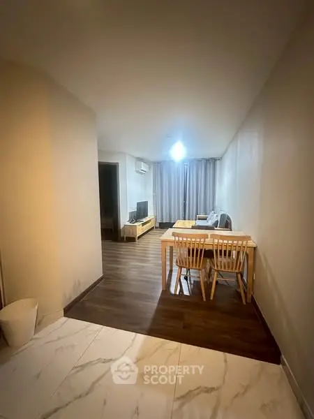 Cozy living room with dining area and modern decor