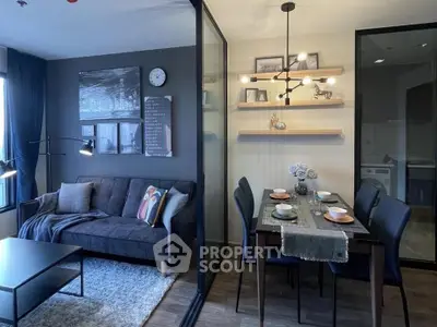 Modern living and dining area with stylish decor and natural light
