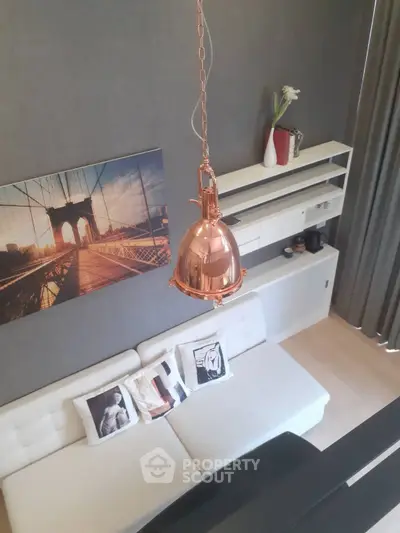 Stylish modern living room with chic decor and elegant lighting