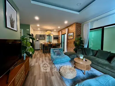 Stylish living room with modern decor, open layout, and cozy seating area, perfect for relaxation and entertainment.