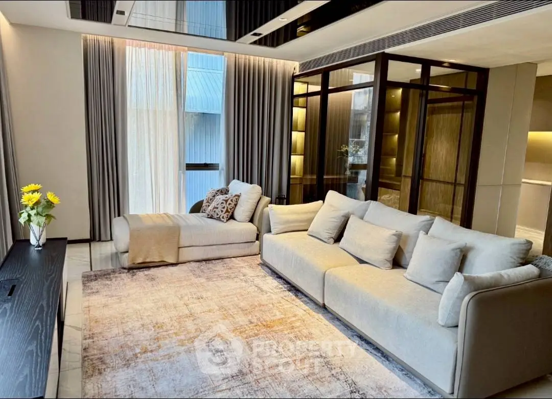 Luxurious modern living room with elegant sofa and stylish decor