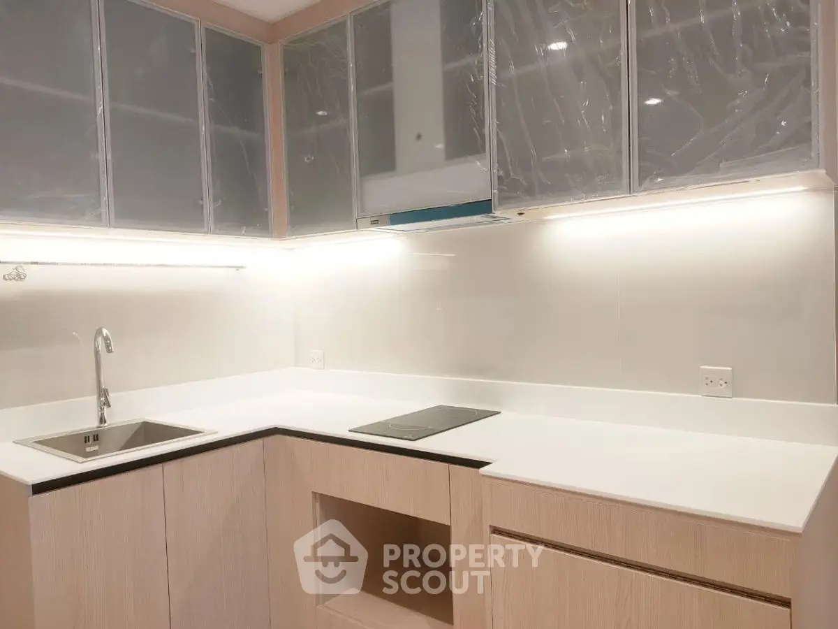 Modern kitchen with sleek cabinetry and induction cooktop