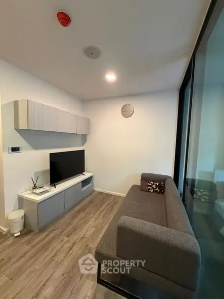 Modern living room with sleek furniture and stylish decor