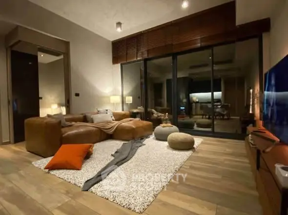 Luxurious modern living room with cozy seating and stylish decor