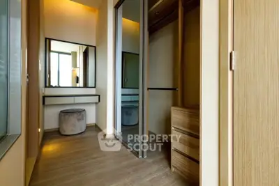 Spacious walk-in closet with modern design and ample storage space