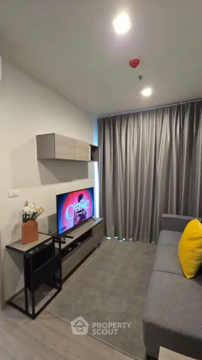 Modern living room with stylish decor and cozy ambiance