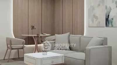 Modern living room with elegant furniture and stylish decor