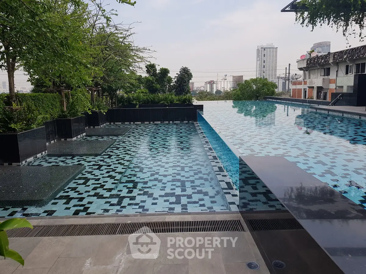 Luxurious rooftop pool with stunning city views and modern design