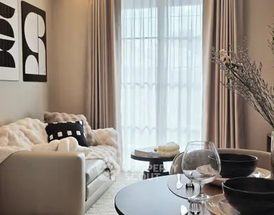 Cozy living room with elegant decor and natural light