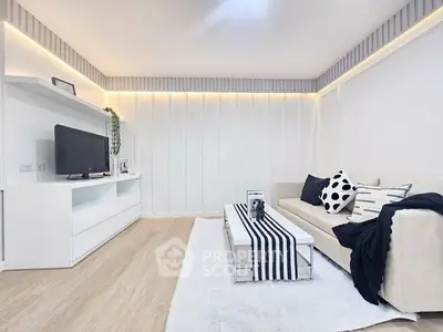 Modern living room with stylish decor and cozy ambiance