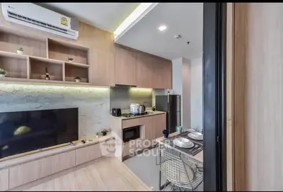 Modern kitchen with open layout and stylish wooden cabinetry
