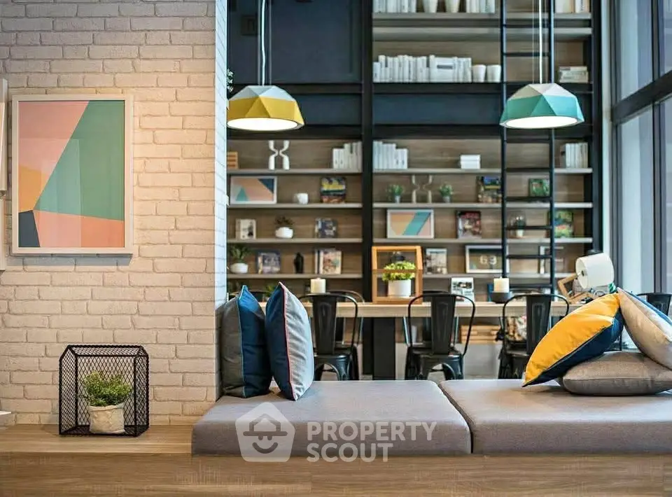 Modern living room with stylish decor and ample natural light