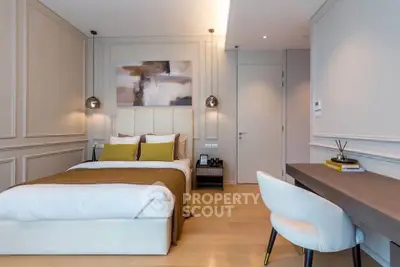 Elegant modern bedroom with stylish decor and cozy ambiance