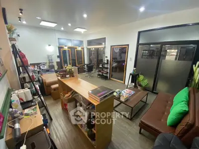Modern salon interior with stylish furniture and open layout