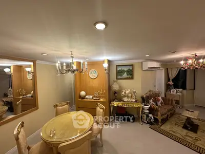 Elegant living room with classic decor and warm lighting