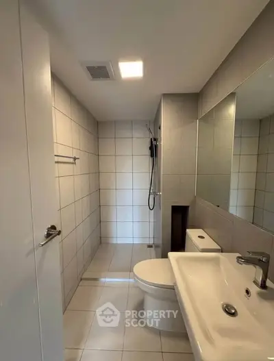 Modern bathroom with sleek fixtures and minimalist design