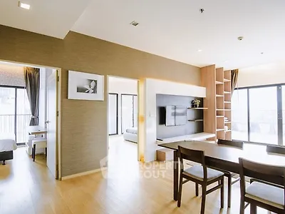 Spacious modern living room with open layout and natural light