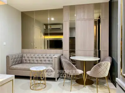 Elegant modern living room with plush seating and stylish decor