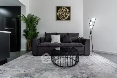 Modern living room with stylish decor and comfortable seating