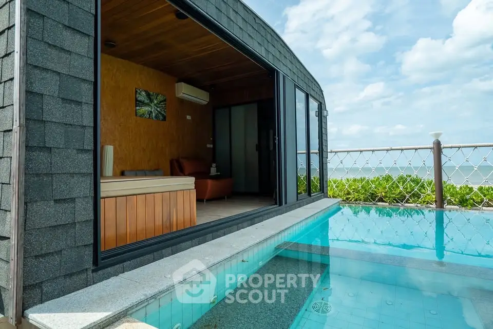 Luxurious beachfront villa with private pool and stunning ocean view