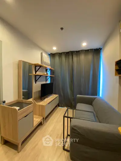 Modern living room with stylish furniture and cozy ambiance