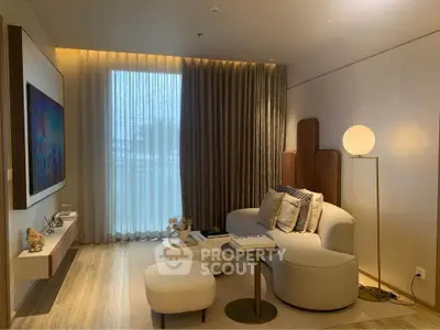 Stylish modern living room with elegant decor and cozy seating area