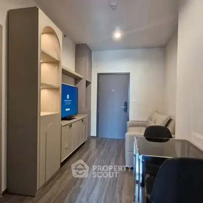 Modern living room with sleek furniture and stylish decor