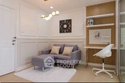 Stylish modern living room with cozy sofa and chic decor