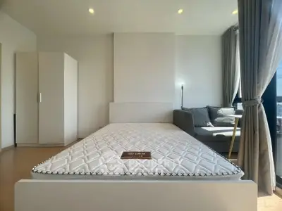 Modern bedroom with minimalist design and natural light
