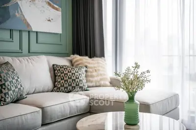 Elegant living room with stylish decor and cozy seating area