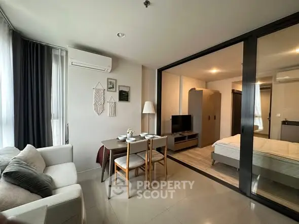 Modern studio apartment with open layout and stylish decor