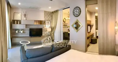 Stylish modern living room with elegant decor and open layout