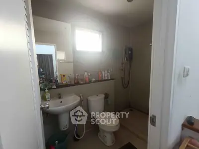 Cozy bathroom with modern fixtures and natural light