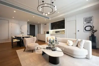 Luxurious modern living room with elegant decor and open layout