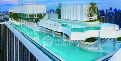 Luxurious rooftop pool with stunning city views and modern architecture.