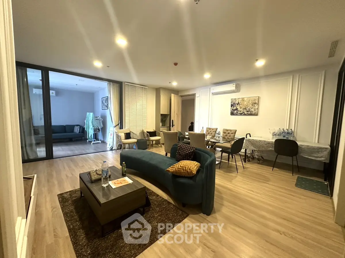 Spacious modern living room with open layout and stylish decor