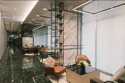 Luxurious modern living room with elegant decor and marble flooring