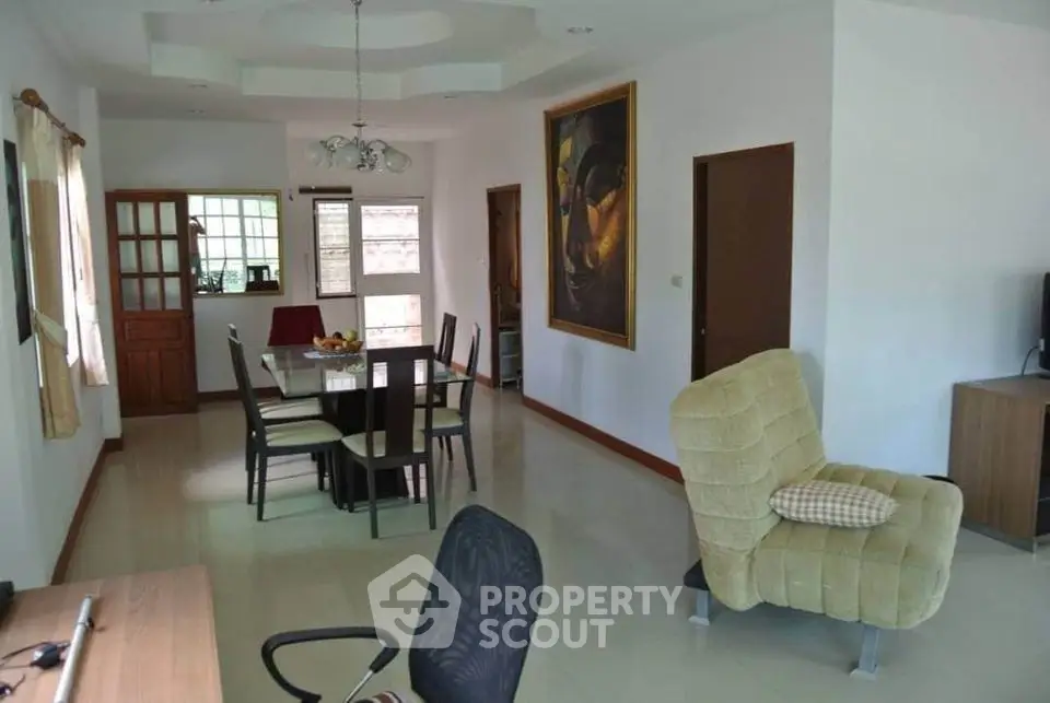 Spacious modern living room with dining area and stylish decor