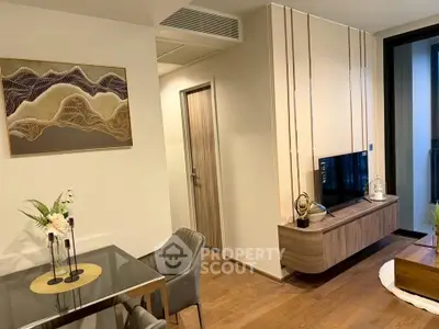 Modern living room with stylish decor and sleek furniture