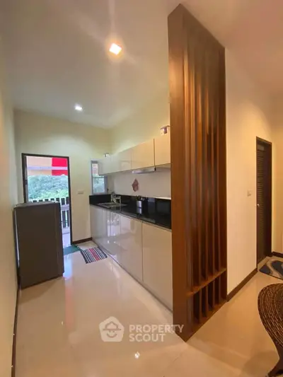 Modern kitchen with sleek cabinetry and open layout design