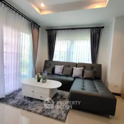 Modern living room with stylish sofa and elegant decor